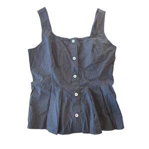 J. Crew Factory Sleeveless Button-Up Peplum Top Size 8 NWT